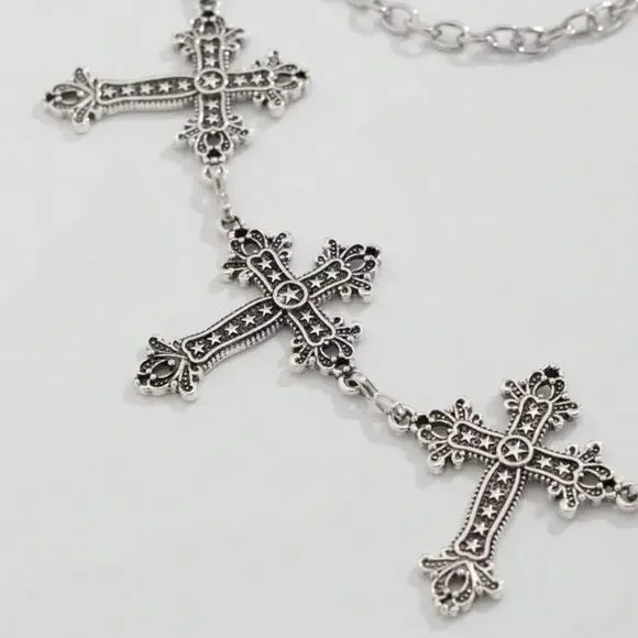 Silver cross chain belt - Picture 4 of 6